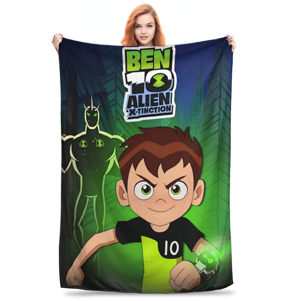 Ben 10 Alien Ben Tennyson Omnitrix Game Blanket Flannel Throw Blanket Summer Air Conditioning Decoration Soft Warm Bedsprea,