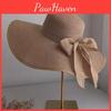 Womens Brim Extra Large Wide Straw Sun Hat With Bowknot Summer Seaside Uv Protection