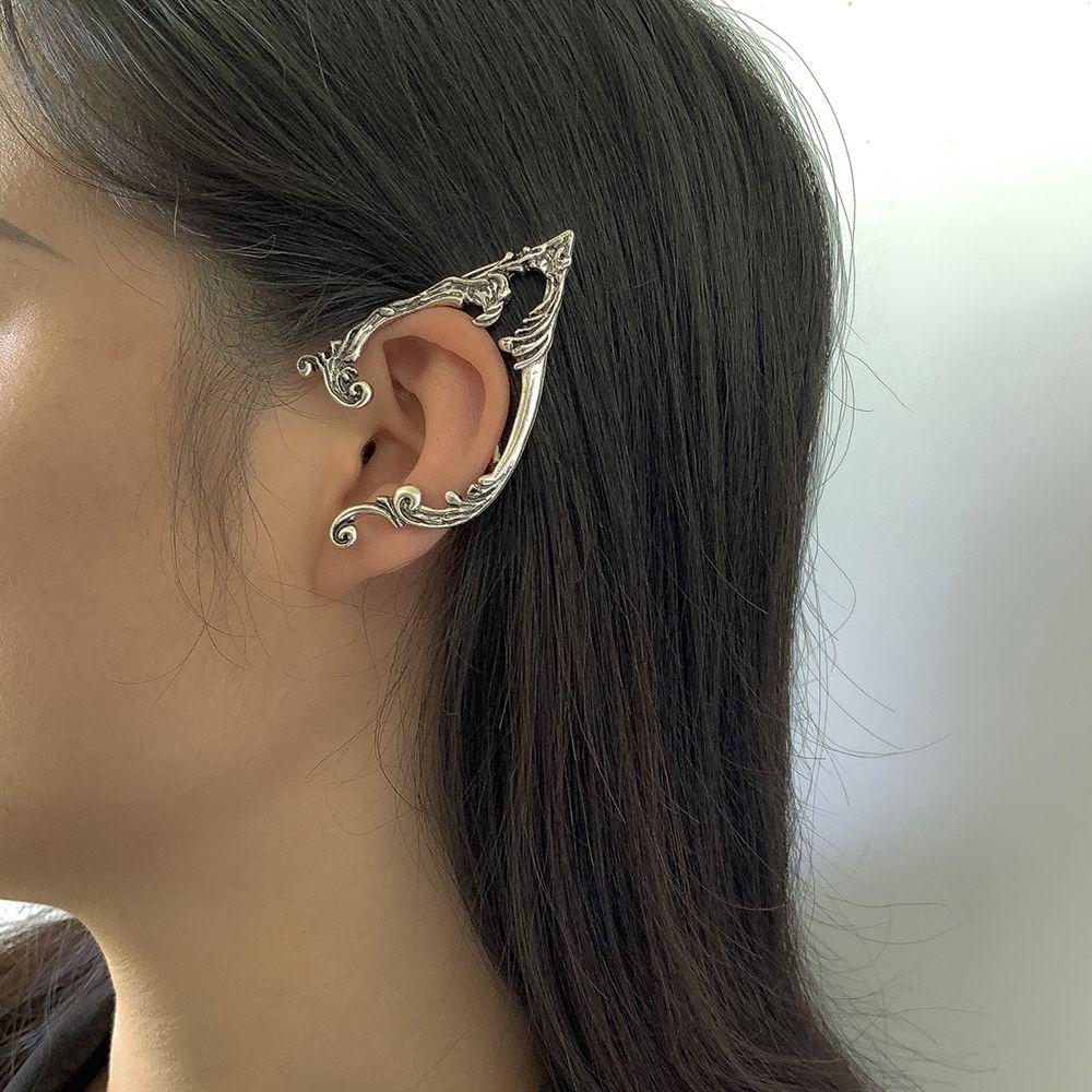 Zinc Zinc Alloy Clip Earrings Korean Ear Bone Clip Women Earrings Gothic Elves Ear Cuff Pierced Earrings