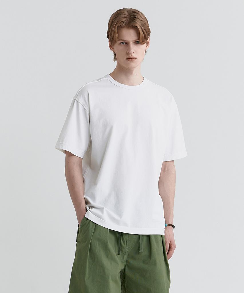 MAGOODGAN Swagber 3594 Vintage Clothing Semi-Overfit Off-White Short Sleeve Tee