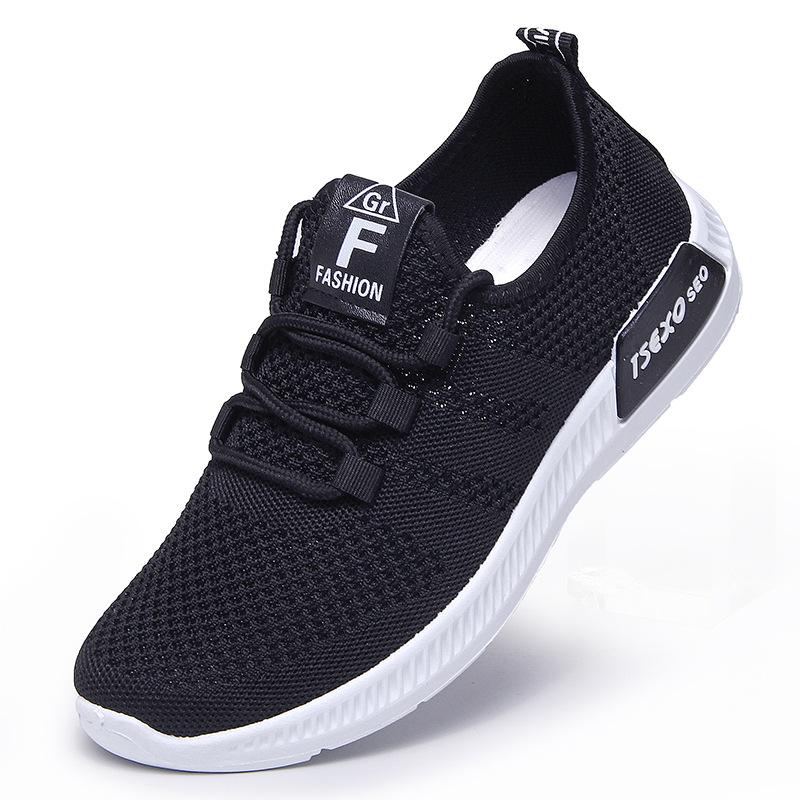 Chaussures simples Flyknit pour femmes, chaussures respirantes à semelle souple, chaussures de sport décontractées pour femmes