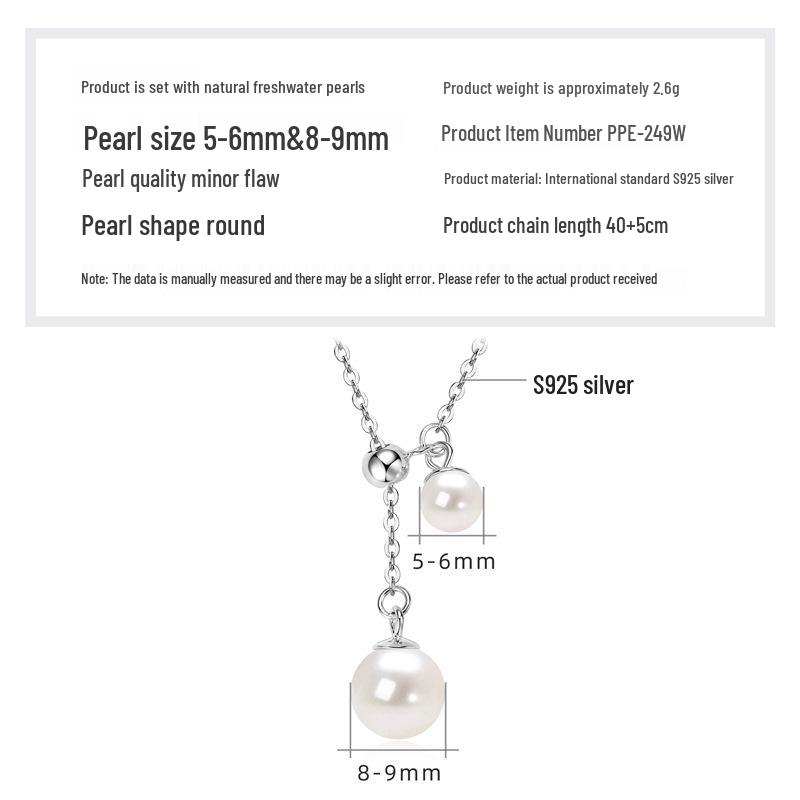 Double Layer Freshwater Pearl Choker Necklace, S925 Sterling Silver, 18k Gold Plated, Gift for Christmas and Qixi