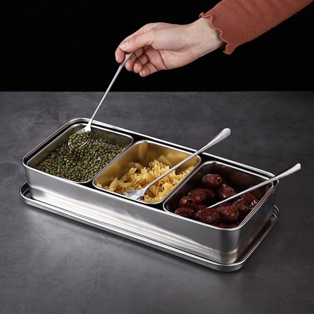 With Lids Stainless Steel Seasoning Box Stainless Steel Condiment Container Box  For Restaurant