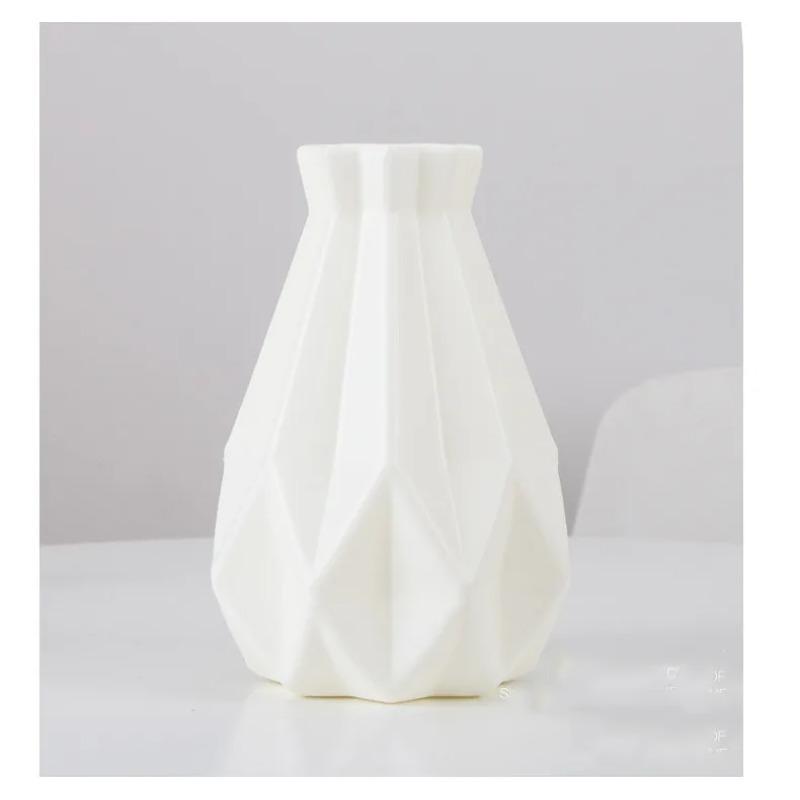 Flower Vase Decoration Home Plastic Vase White Imitation Ceramic Flower Pot Flower Basket Nordic Decoration Vases for Flowers