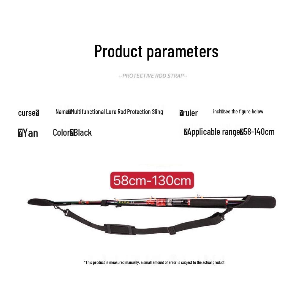Portable Fishing Rod Sleeve with Lure Protector Cap and Magic Tape Strap