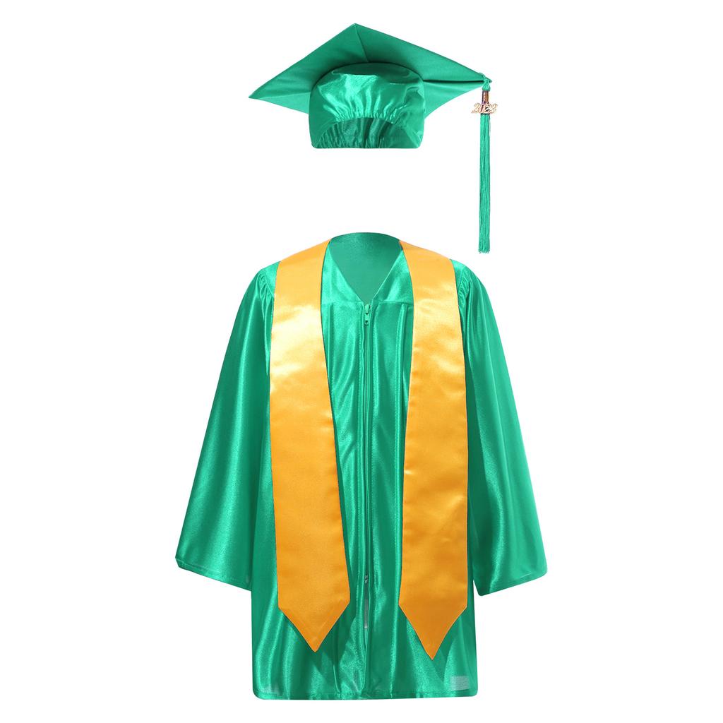 Kids Kindergarten Graduation Outfit Cap Gown 2023 Badge Tassel Sash for Preschool Ceremony Size for Children