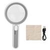 75mm Handheld Magnifying Glass LED Lights Adjust Angle Elderly Reading Magnifier for Jewelry