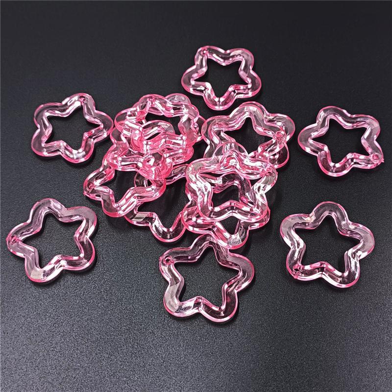 10Pcs 30mm Star Loose Beads Charms Creative Fashion DIY Jewelry Accessories Material Acrylic for Bracelet Earring Making Transparent Handmade
