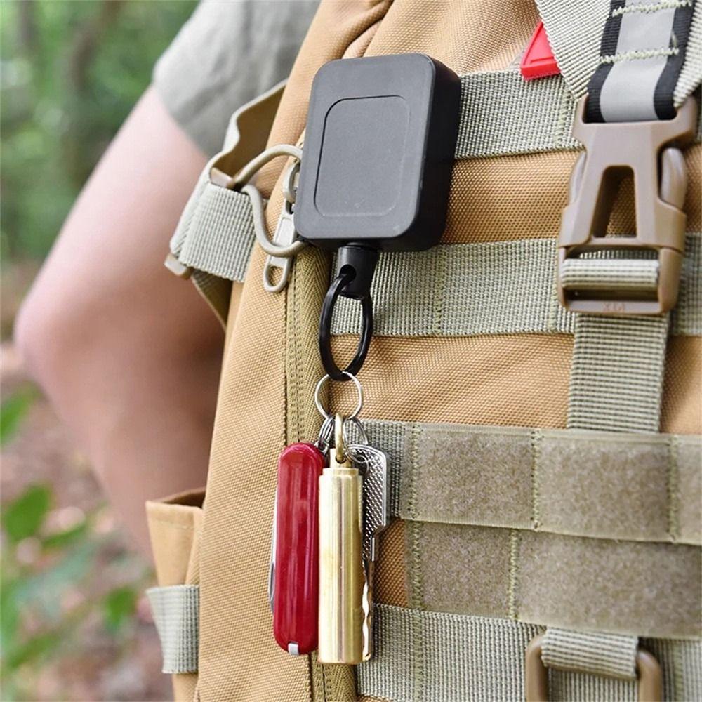 Extendable Easy-to-pull Buckle Anti-theft ID Badge Holder Multitool Retractable Keychain Key Ring