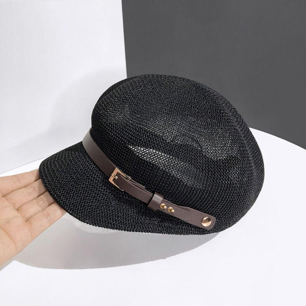 Knitted Painter Hat Thin Octagonal Hat New Female Baseball Cap  Sun Protection