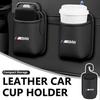 Car Leather Cup Holder Hang Drink Storage Box Accessories For BMW Performance M E87 E30 E46 E28 F35 G20 E93 F20 X3 X WS4