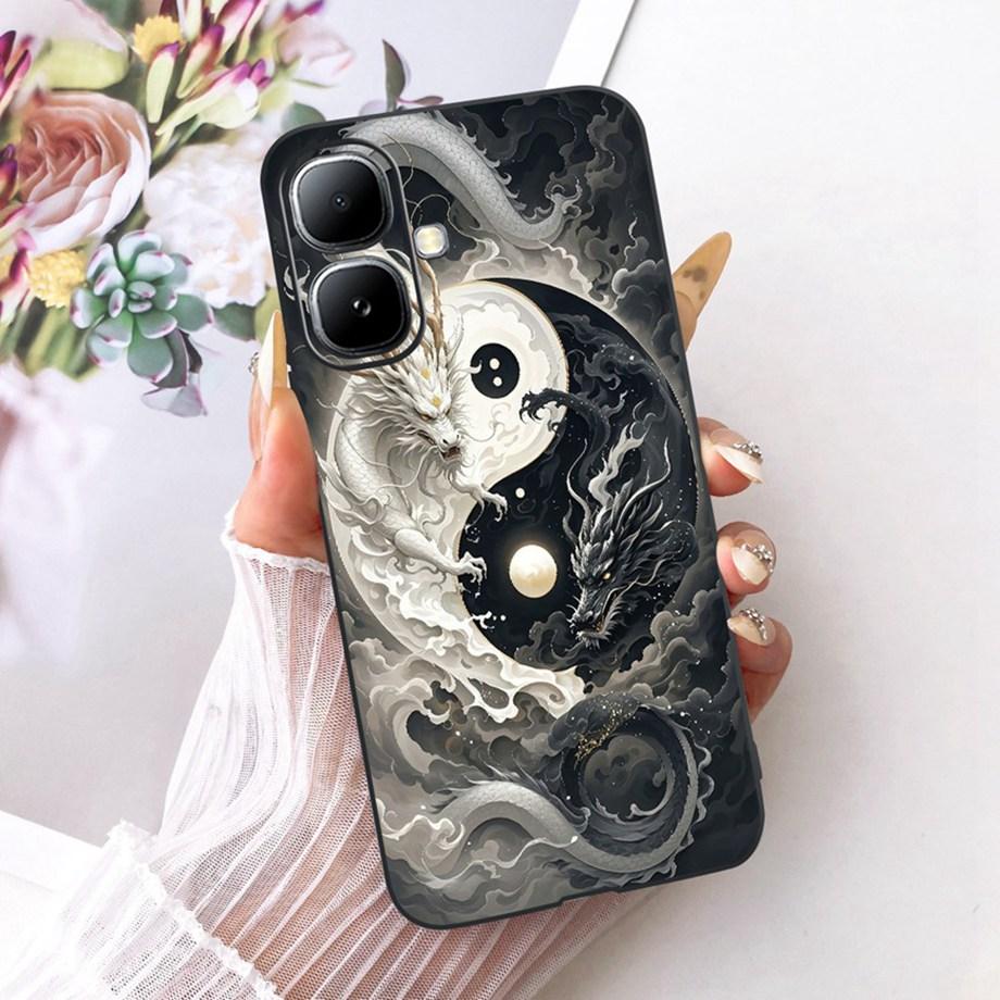 For Infinix Smart 20 4G X6840 Smart20 Phone Case Soft Black Silicone Cover Butterfly Dragon Cat Floral Painting Bumper Funda