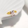 wedding high luxury oval zircon women's ring fashion advanced 18K gold simple titanium steel ring