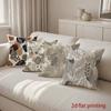 2D Floral & Leafy Patterned Decorative Pattern Cushion Cover Suitable For Sofa Bedroom Car Pillow Cover