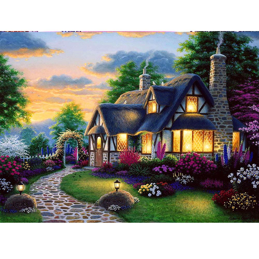 Peinture au Diamant 5D DIY Série Paysage Marin Bâtiment Diamants Entiers Fait Main Mosaïque Brodé au Diamant Décoration de Maison Cadeau