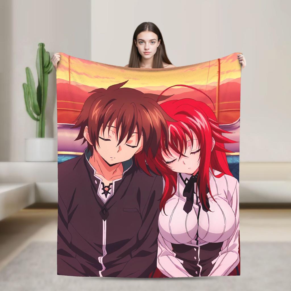 Rias grimory High School DxD Anime Warm Blanket Plush Bedding Throws Novelty Couch Chair Flannel Bedspread Sofa Bed Cover
