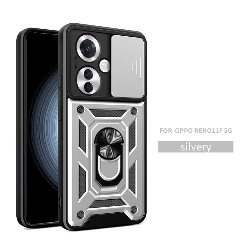 For OPPO Reno 11F 5G Case Magnetic Ring Stand Phone Case For OPPO Reno 11 F CPH2603 6.7" Reno11 F 5G Slide Lens Armor Back Cover