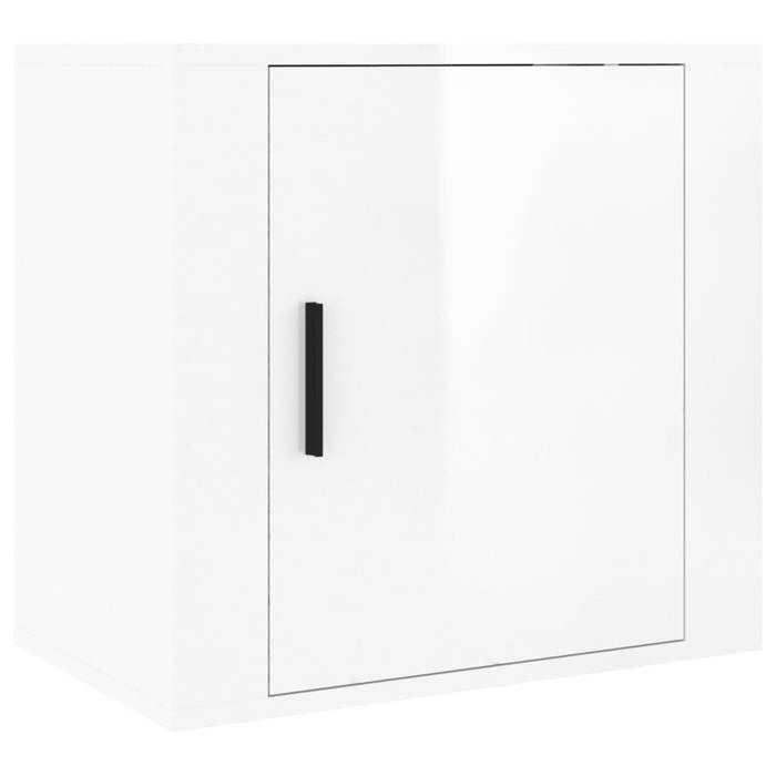 Maison Exclusive - White Gloss Wall-Mounted Bedside Table 50x30x47 Cm