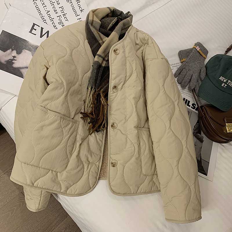 Mantel für Damen Baumwolle Winter Verdickt Lässig Übergroß Doppellagig Windbreaker Jacke