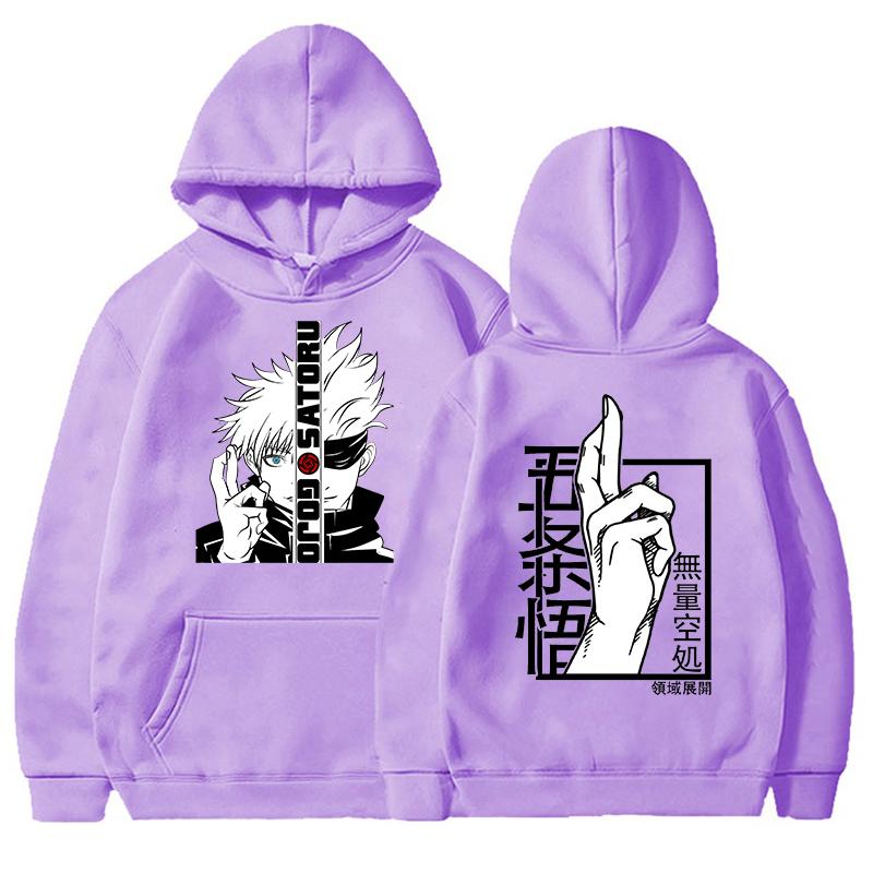 New Anime Sweatshirt Cool Gojo Satoru Graphic Printing Hoodies Autumn Fleece Fashion Casual Long Sleeve Personalized Pullover