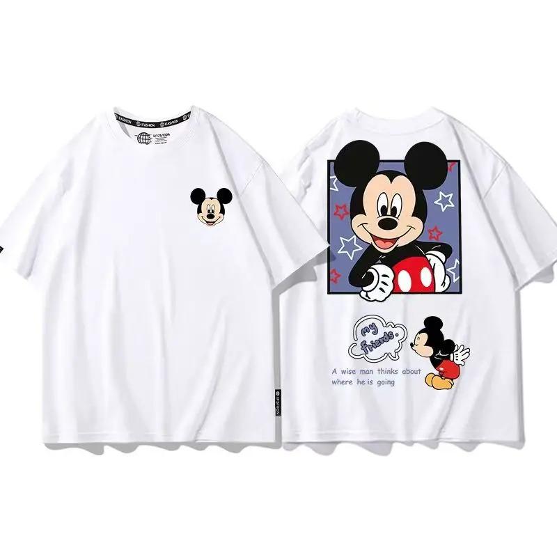 Disney Doublesided Cartoon Mickey Mouse Unisex TShirt Oversized Streetwear Casual Short Sleeve Comfortable Famous Tshirts