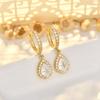 Light Luxury Water Drop Earrings for Women with Micro-inlaid Zircon Earbuds Geometric Lace Personality Versatile Ear Decoration