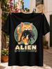Alien The Short Version Cat Humor With Smiling Orange Cat Carrying A Small Alien Creature Unisex  Unisex All Tshirt