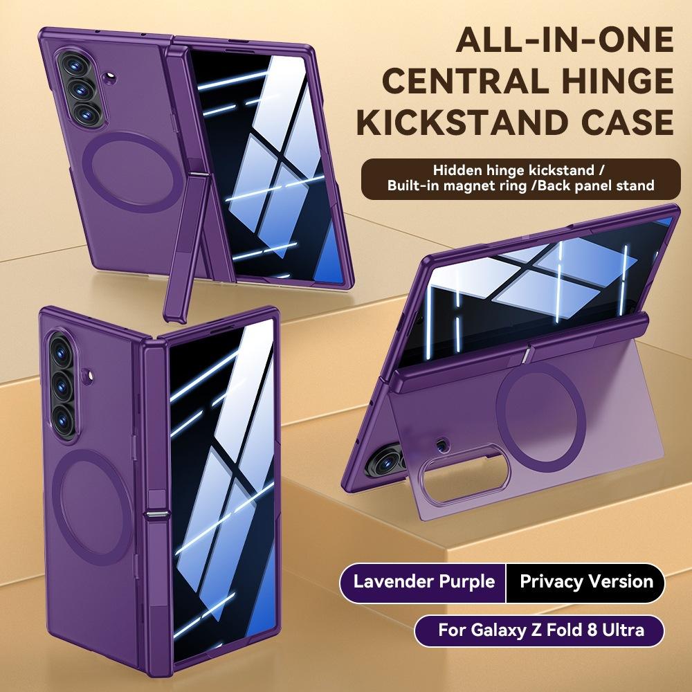 Applicable To Samsung ZFold8Ultra Folding Mobile Phone Case Fold8 Matte Skin Magnetic Suction Center Shaft Bracket Protective Cover