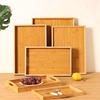 MOLUONA Rectangular Bamboo Serving Tray with Handles