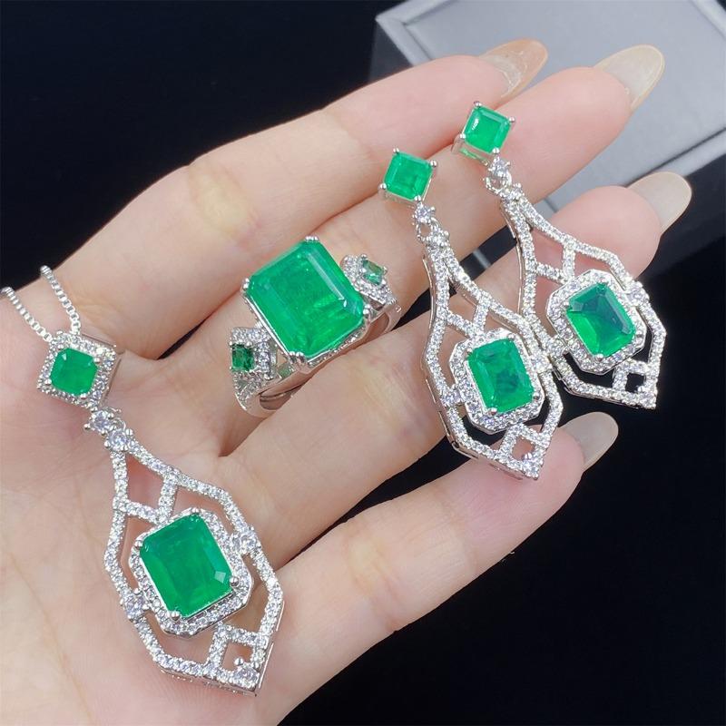 Sace Gems Classic Copper Alloy Zircon Ring Earrings Pendant Necklace Jewelry Sets Wedding Party Gifts