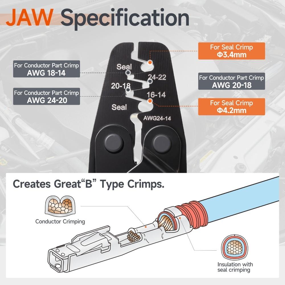 Waterproof Sealing Connector Crimping Pliers With Locking Function IWC-1424BP Crimping Tool Accessories