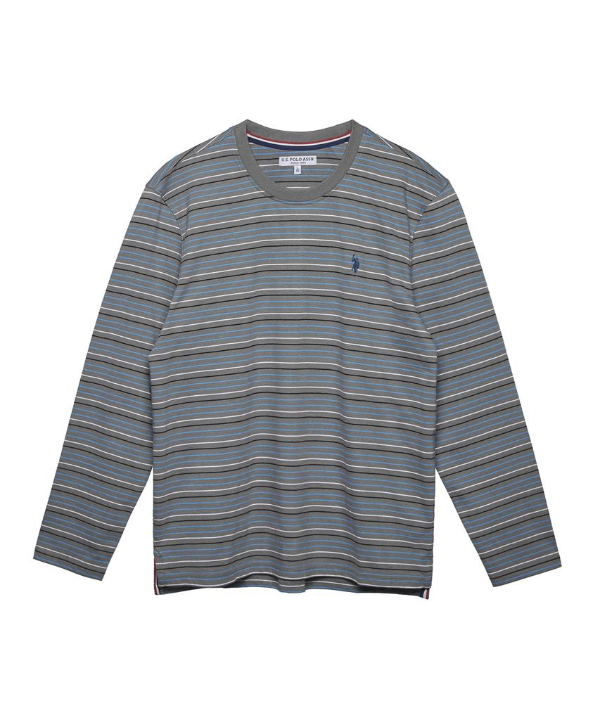 USPOLOASSN Long Sleeve Cotton Round T-Shirt_Gray St