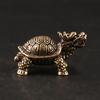 3D Brass Dragon Turtle Casting Statue Mini Animal Metal Figurine Home Decor Gift