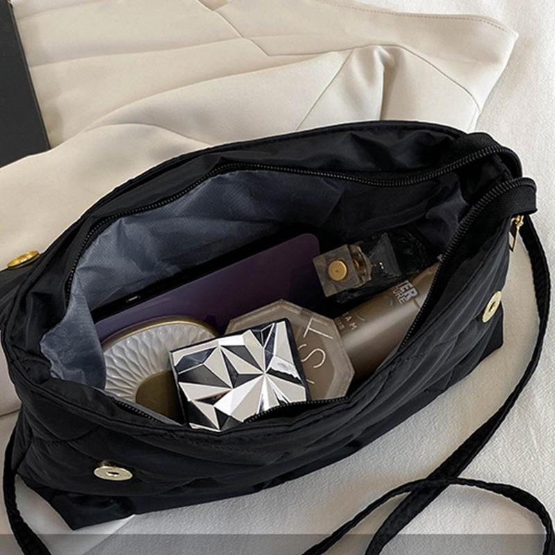 Fashion Chain Crossbody Bags Women Winter Cotton Padded Quilted Shoulder Bags Casual Large Capacity Simple Female Handbags Quality