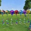 Giant Size Rainbow Hot Air Balloon Plastic Material Rotating Sequins Pinwheels 43.3inch Height 4X Balloon Windmill