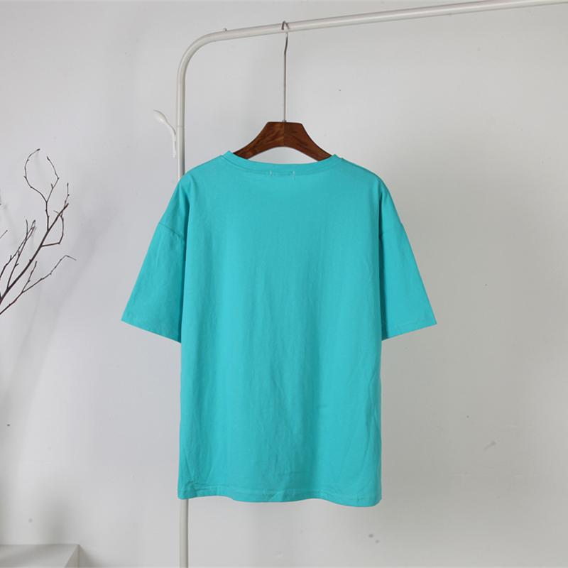 Shellsuning 2023 Summer Short Sleeve Letter Printed Tees Trendy High Street T Shirts Female Casual Loose Cotton Basic Women Tops