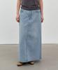 nau W Essential Denim Long Skirt Light Blue