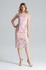 Pink Lace Midi Dress with Straps - M640 Size