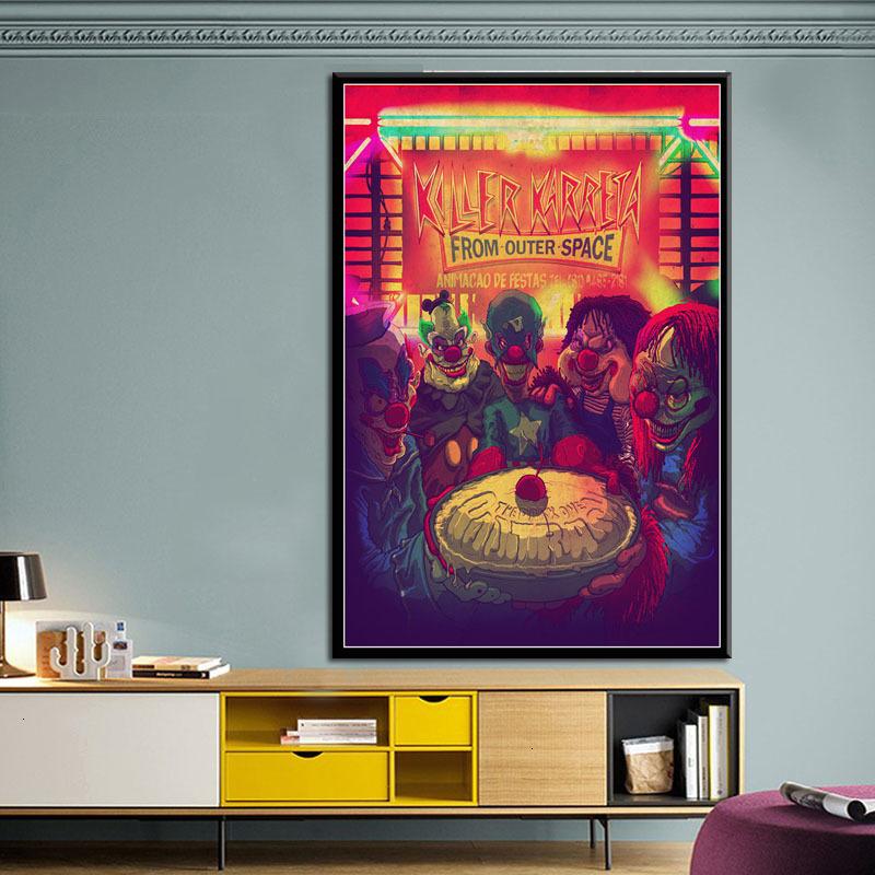 Comic Klowns Killer New from Outer Space Horror Movie Poster Prints Canvas Oil Painting Art Wall Pictures Living Room Home Decor