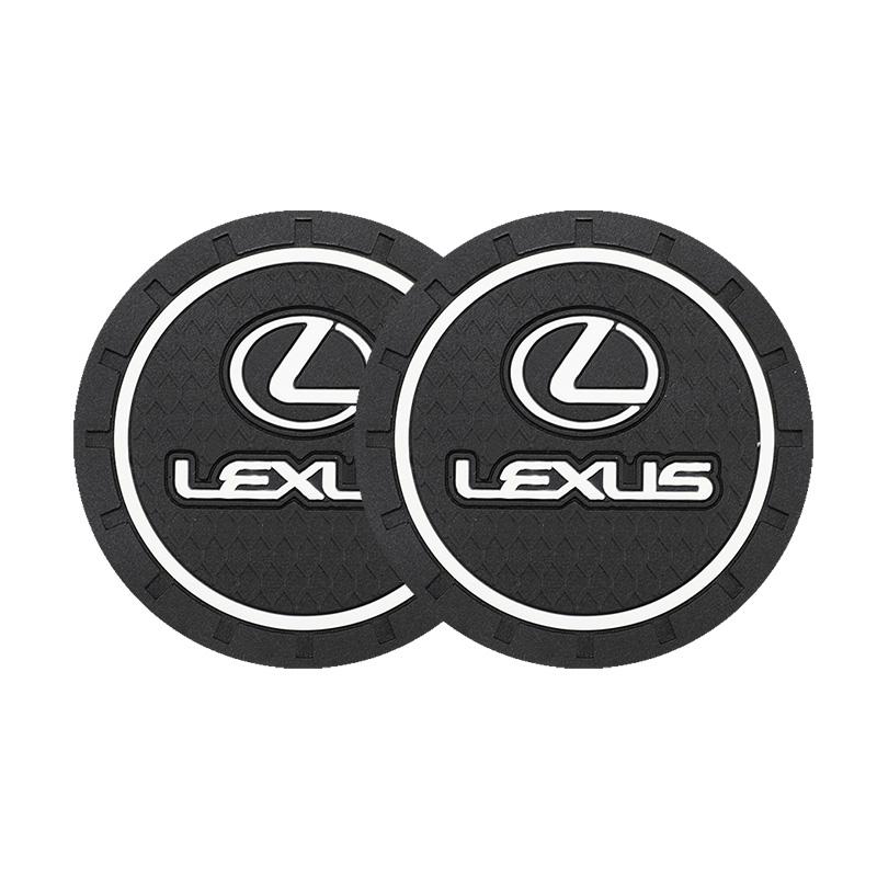 2Pcs Car Water Cup Mat Rubber Anti Noise Coaster Accessories For Lexus F-SPORT ES RX NX LS UX LM LX GX LC RZ IS CT GS RC HS SCAG3 