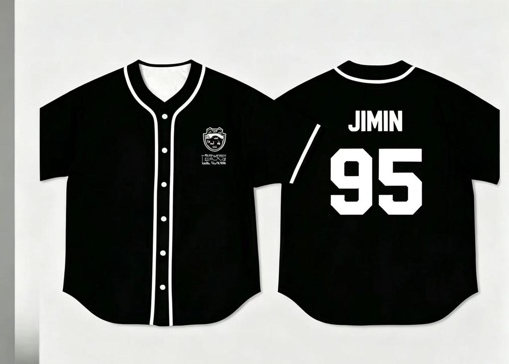 Maglia da Baseball Kpop BTS Manica Corta Cardigan Streetwear Coreano Supporto Fan Estiva Casual Camicia Bottoni per Donne Uomini