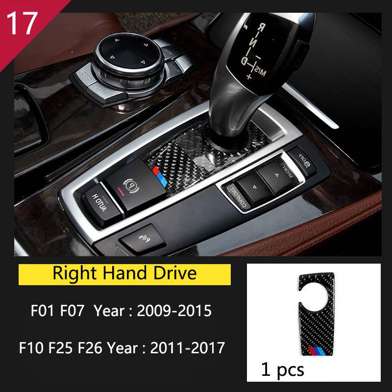 Carbon Fiber For BMW 5 7 Series F01 F10 F07 F25 F26 Accessories Control Gear Shift Panel Decorative Strip Cover Trim Car