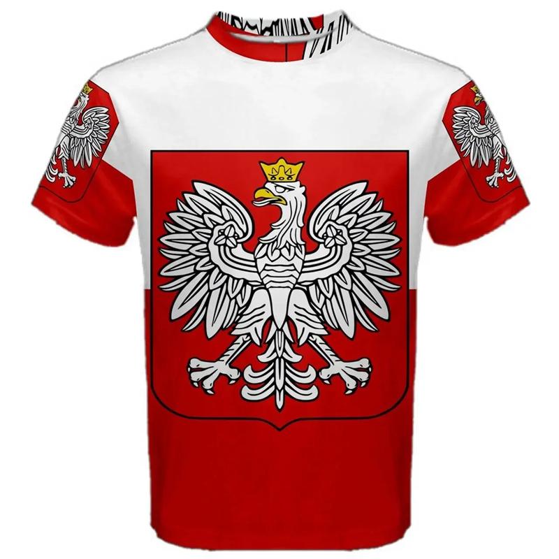 Polish Flag Badge Warrior Camouflage 3D Printed Tee Shirt Men's Crew Neck Short-sleeved Oversized Fashion T-shirts Male Gym Tops