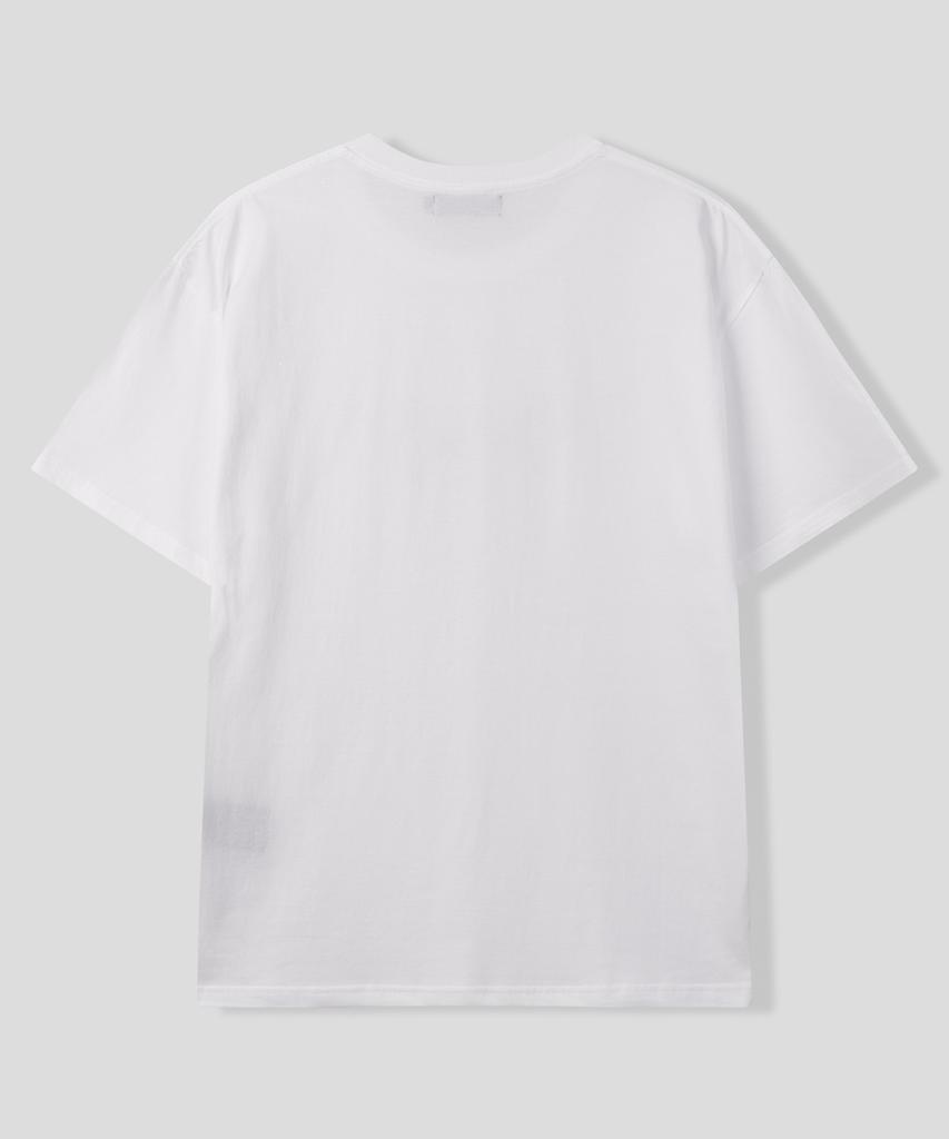 BLACK MOMENT Line Art Graphic Short Sleeve T-Shirt [Black]