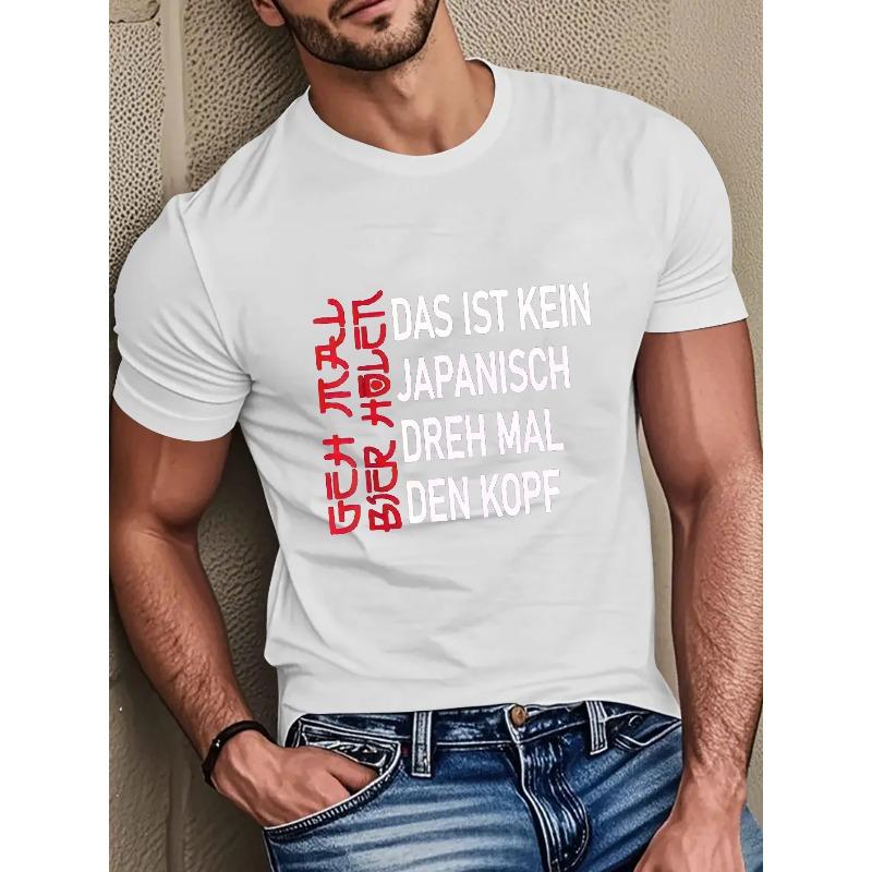 European Sizes Summer Fashion Street Casual Comfortable Soft Round Neck T-Shirt with Letter Print Regular Fit For Men