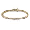 [3MNSCD] 18 Karat Gelbgoldplattiertes 7-Zoll Tennisarmband für Damen mit Karabinerverschluss