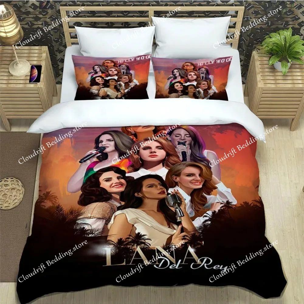 Sängerin Lana Del Rey Bettbezug Kissenbezug Bettwäsche-Set Niedliche Animation Haus Schlafsaal Zimmer Dekoration Jungen Geschenk