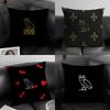 D-Drake O-Ovo Owl Cushion Cover Natural Linen Organic Fabric Double-Sided Printing Sofa Home Decor Gift Pillow Case