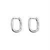 Stainless Steel Smooth Metal Chunky Hoop Earrings for Women Girls Fashion Oval Circle Hoops Statement Earrings Punk Jewelry