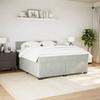 Maison Exclusive - Bed Slatted Base and Mattress Light Grey 180x200cm Velvet